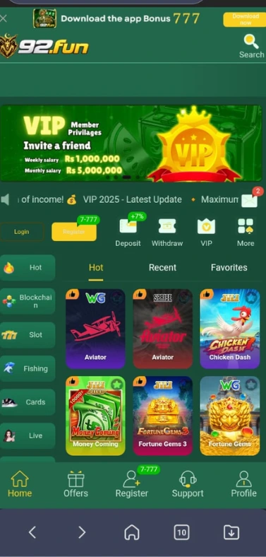 92Fun Game screenshot in Pakistan